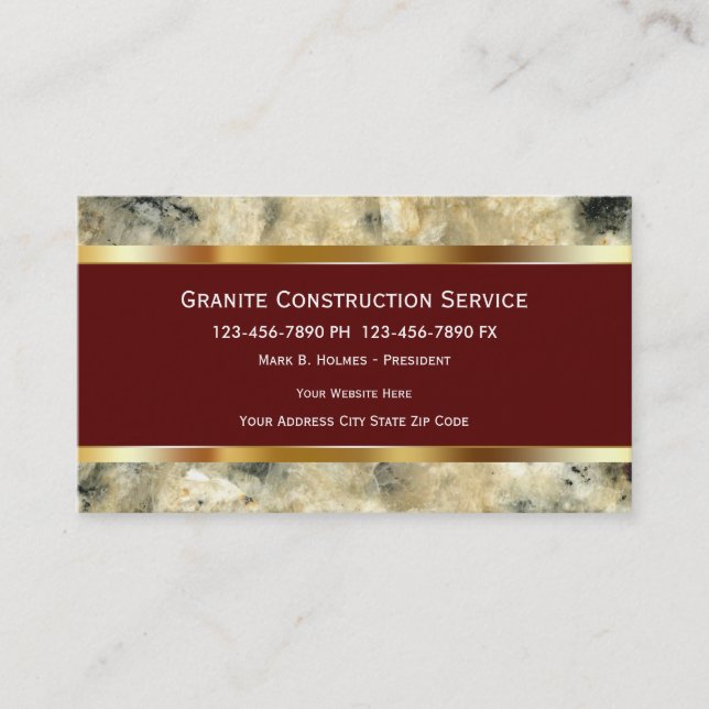 Granite Construction Business Cards (Front)