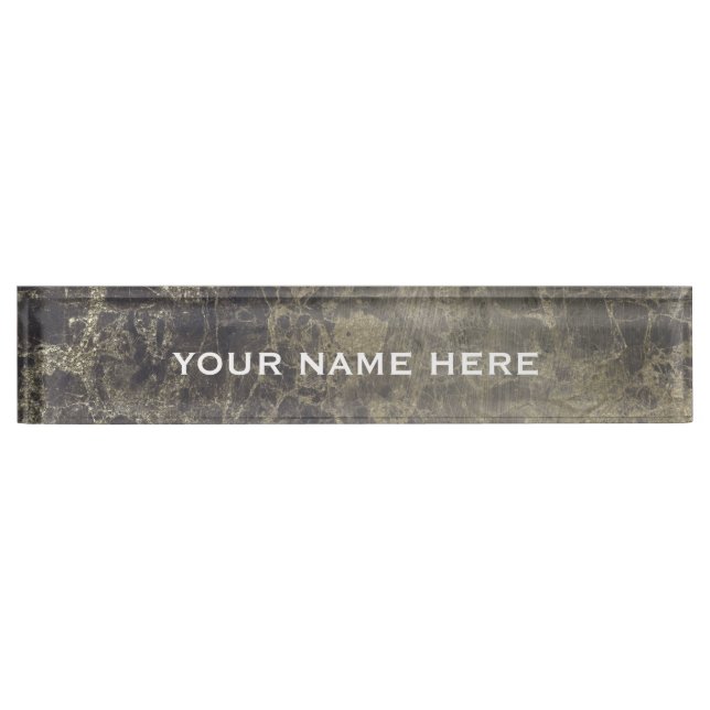 Granite Glitter Marble Glitter Glam Personalized Name Plate (Front)