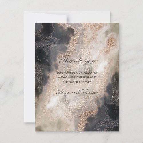 Granite  Gold Wedding Thank You Card