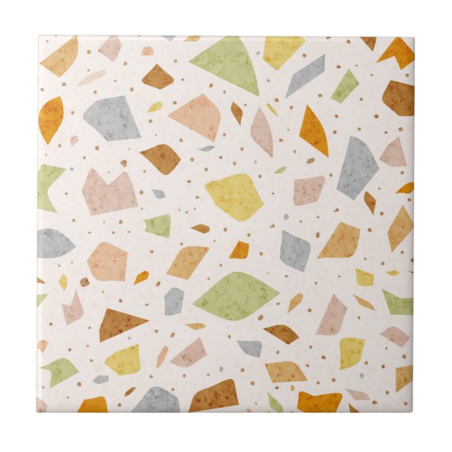 Granite Grainy Textured Italian Terrazzo Pattern  Ceramic Tile (Front)