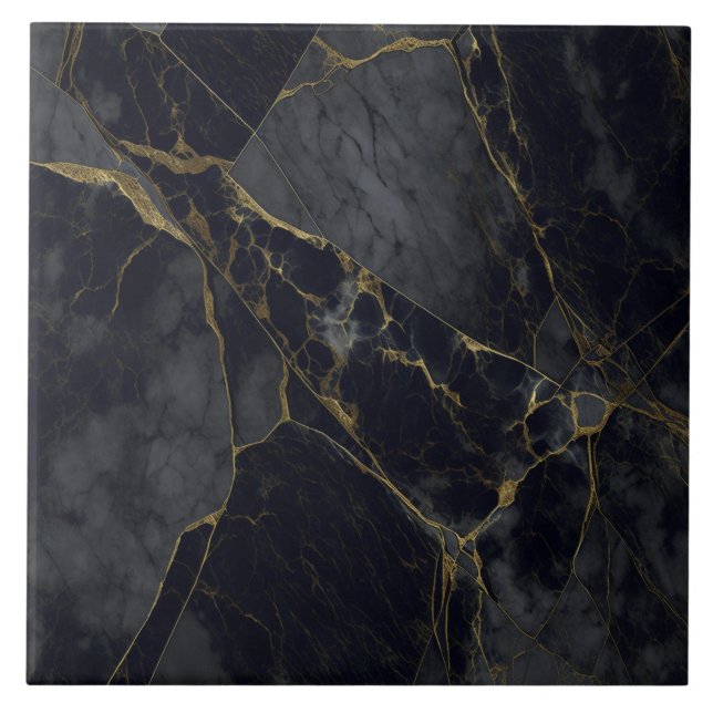 Granite Gray and Black Ceramic Tile Broken Effect (Front)