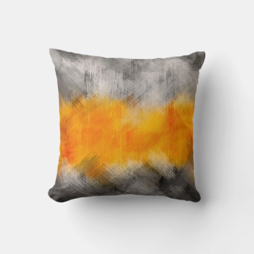 Granite Gray and Harvest gold abstract Throw Pillow