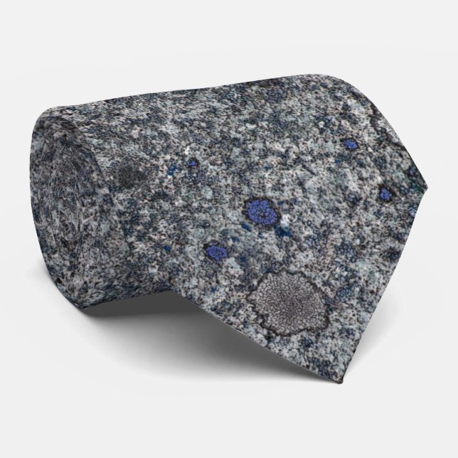 Granite Gray Rock Texture with Blue Details Tie (Rolled)