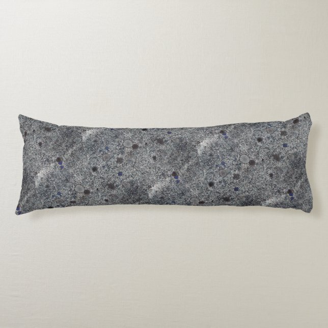 Granite Gray with Blue Details Body Pillow (Front)