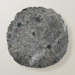 Granite Gray With Green Moss Details Round Pillow at Zazzle