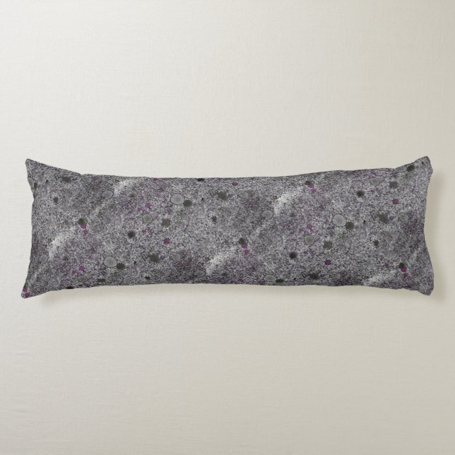 Granite Gray with Pink Details Body Pillow (Front)