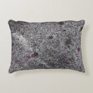 Granite Gray with Pink Details Decorative Pillow