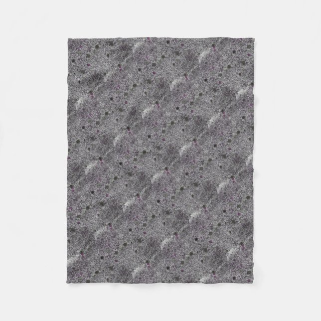 Granite Gray with Pink Details Fleece Blanket (Front)