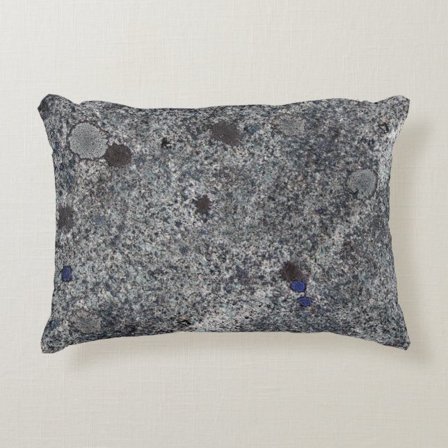 Granite Grey with Blue Details Accent Pillow (Front)