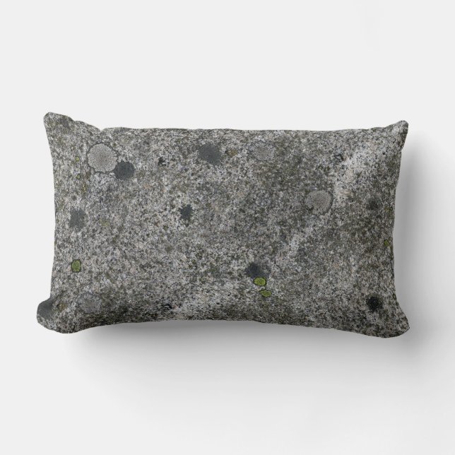 Granite Grey with Green Moss Lumbar Pillow (Front)