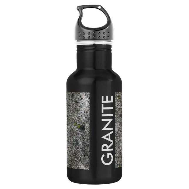 Granite Grey with Text Stainless Steel Water Bottle (Back)