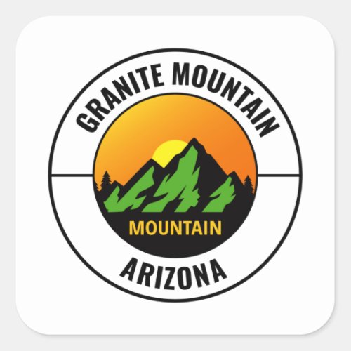 Granite Mountain Yavapai County Arizona Nature Square Sticker