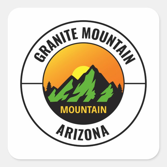 Granite Mountain Yavapai County Arizona Nature Square Sticker (Front)