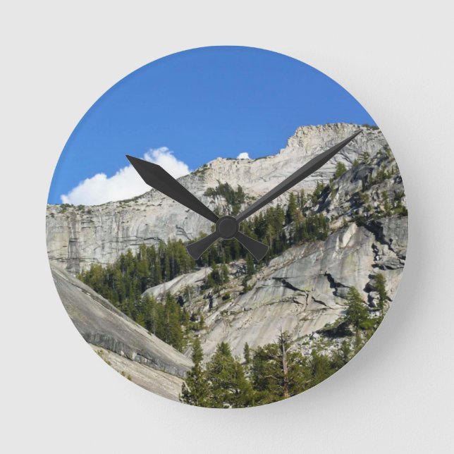 Granite Mountains at Tenaya Lake, Yosemite, CA Round Clock (Front)