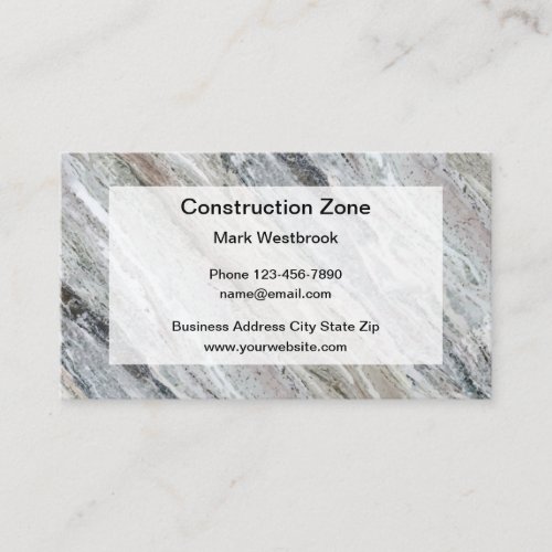 Granite Pattern Construction Business Cards
