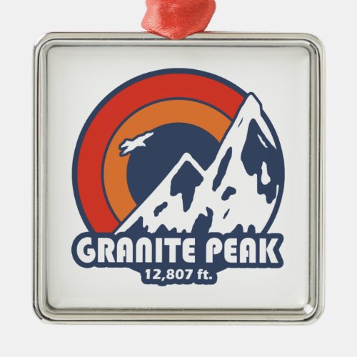 Granite Peak Montana Sun Eagle Metal Ornament