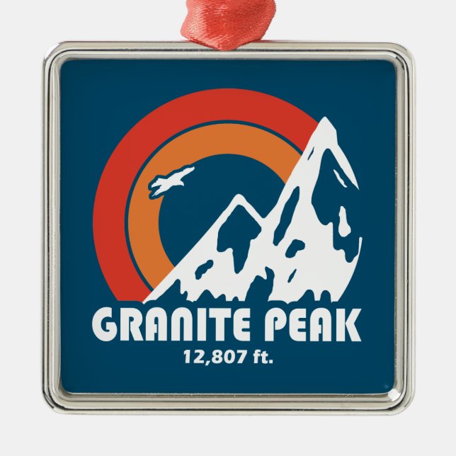 Granite Peak Montana Sun Eagle Metal Ornament (Front)