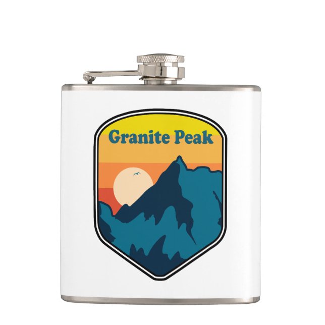 Granite Peak Montana Sunrise Flask (Front)