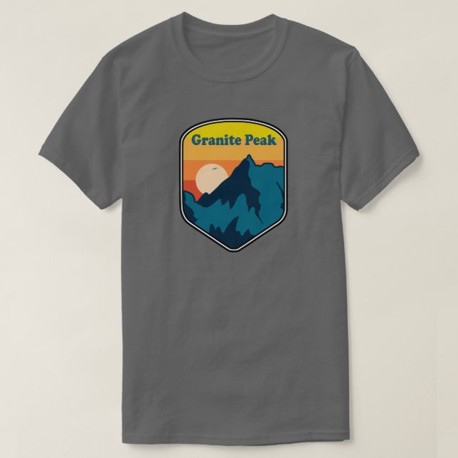 Granite Peak Montana Sunrise T-Shirt (Design Front)