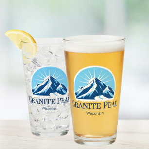 Granite Peak Wisconsin ski resort souvenir Glass