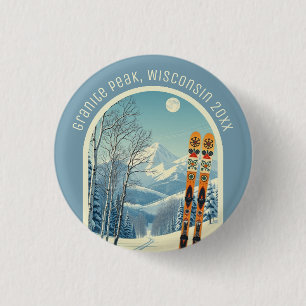 Granite Peak, Wisconsin usa ski area souvenir Button