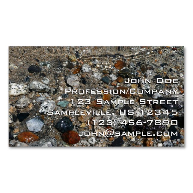 Granite Pebbles in Tenaya Lake at Yosemite Business Card Magnet (Front)