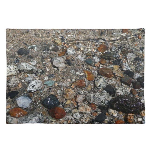 Granite Pebbles in Tenaya Lake at Yosemite Cloth Placemat (Front)
