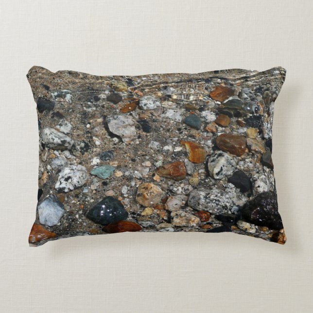 Granite Pebbles in Tenaya Lake at Yosemite Decorative Pillow (Front)
