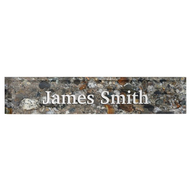 Granite Pebbles in Tenaya Lake at Yosemite Desk Name Plate (Front)