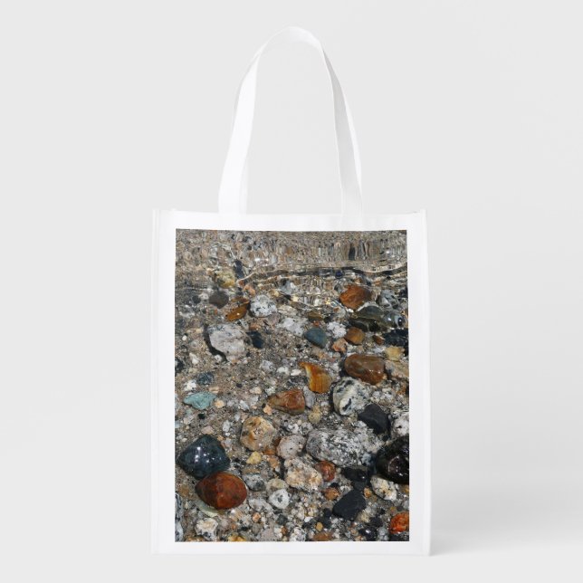 Granite Pebbles in Tenaya Lake at Yosemite Grocery Bag (Front)