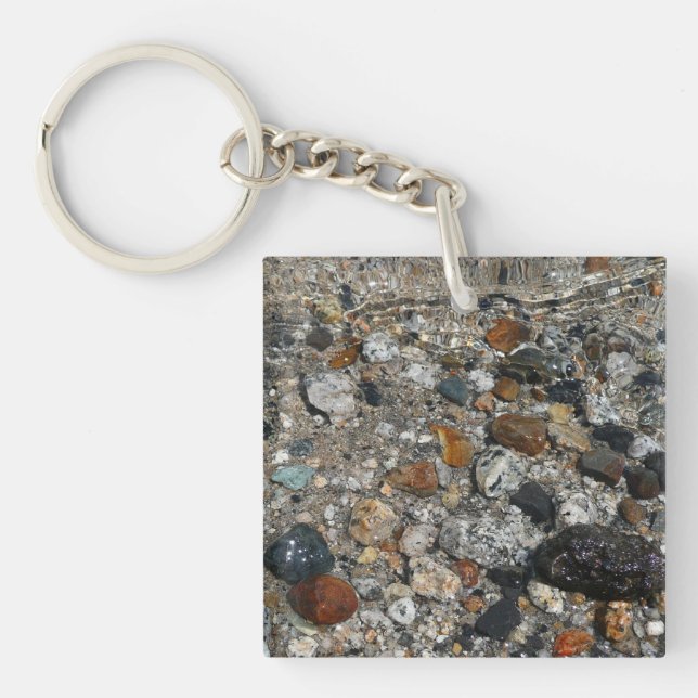 Granite Pebbles in Tenaya Lake at Yosemite Keychain (Front)