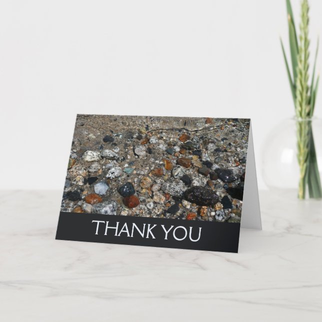 Granite Pebbles in Tenaya Lake at Yosemite Letterpress Thank You Card (Front)