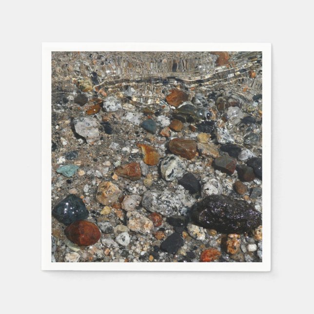 Granite Pebbles in Tenaya Lake at Yosemite Paper Napkins (Front)