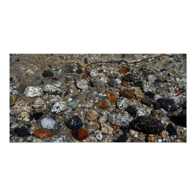 Granite Pebbles in Tenaya Lake at Yosemite Poster (Front)