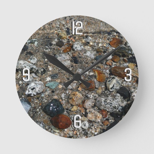 Granite Pebbles in Tenaya Lake at Yosemite Round Clock (Front)