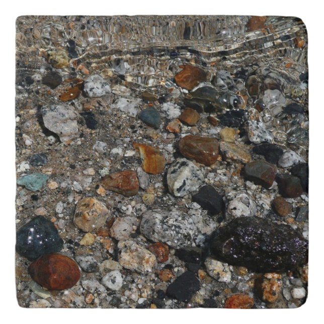 Granite Pebbles in Tenaya Lake at Yosemite Trivet (Front)