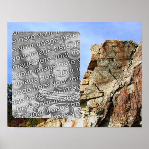 Granite Rock Cliff Frame Add Your Photo Poster