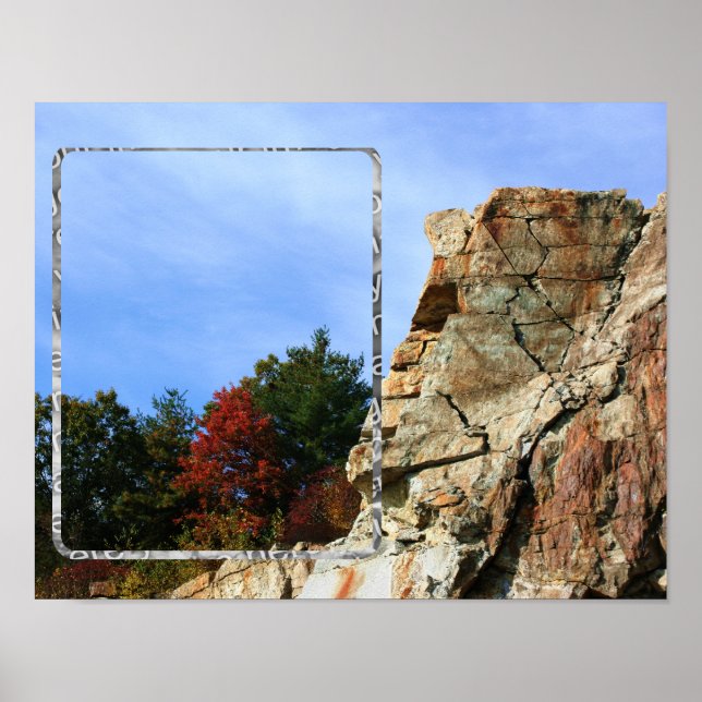 Granite Rock Cliff Frame Add Your Photo Poster (Front)