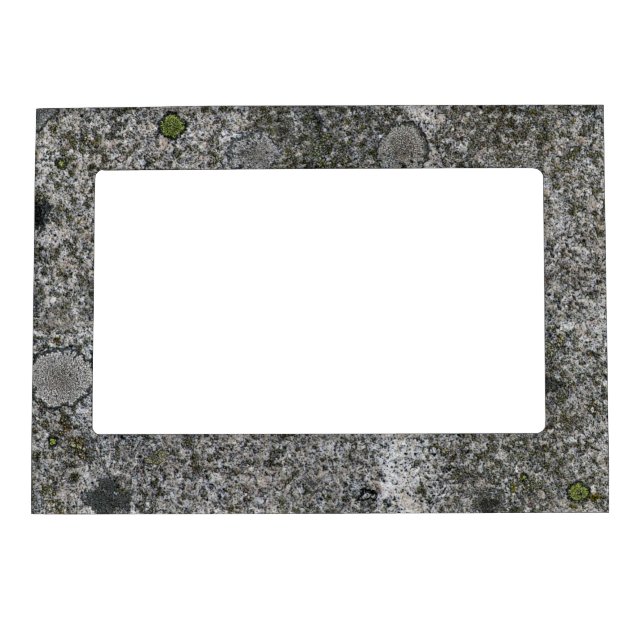 Granite Rock Grey with Green Moss Magnetic Photo Frame (Front)