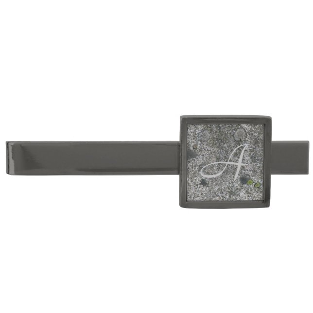 Granite Rock Grey with Initial Gunmetal Finish Tie Bar (Front)