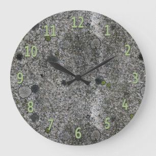 Granite Rock Lime Digits Large Clock