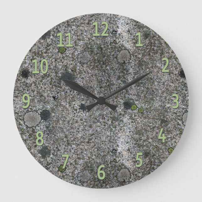 Granite Rock Lime Digits Large Clock (Front)