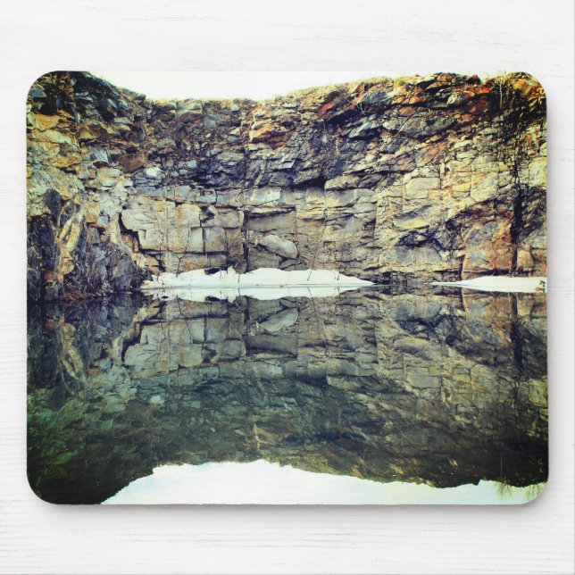Granite Rock Quarry Wall Reflection #1 Nature Mouse Pad (Front)