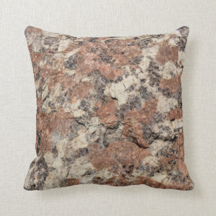 Granite Rock Texture --- Pink Black White - Throw Pillow