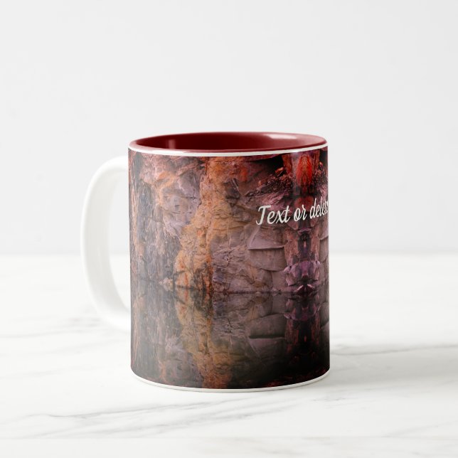 Granite Rock Wall Reflection 3 Nature Personalized Two-Tone Coffee Mug (Front Left)