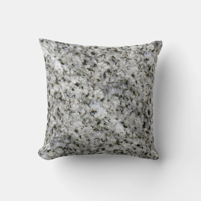 Granite Rock White Throw Pillow (Front)