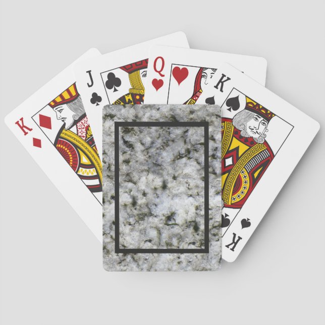 Granite Rock White with Black Frame Poker Cards (Back)