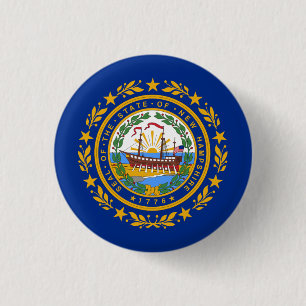 Granite Stater Flag, Flag of New Hampshire Button