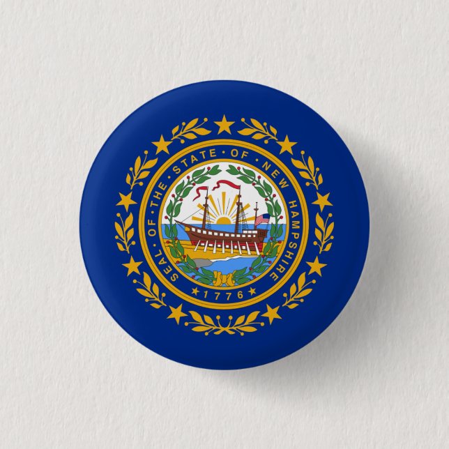 Granite Stater Flag, Flag of New Hampshire Button (Front)