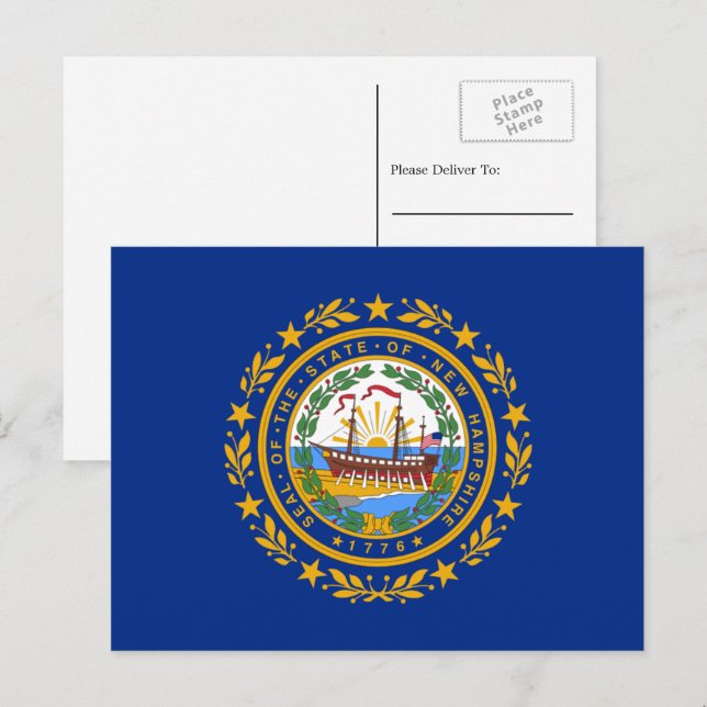 Granite Stater Flag, Flag of New Hampshire Postcard (Front/Back)